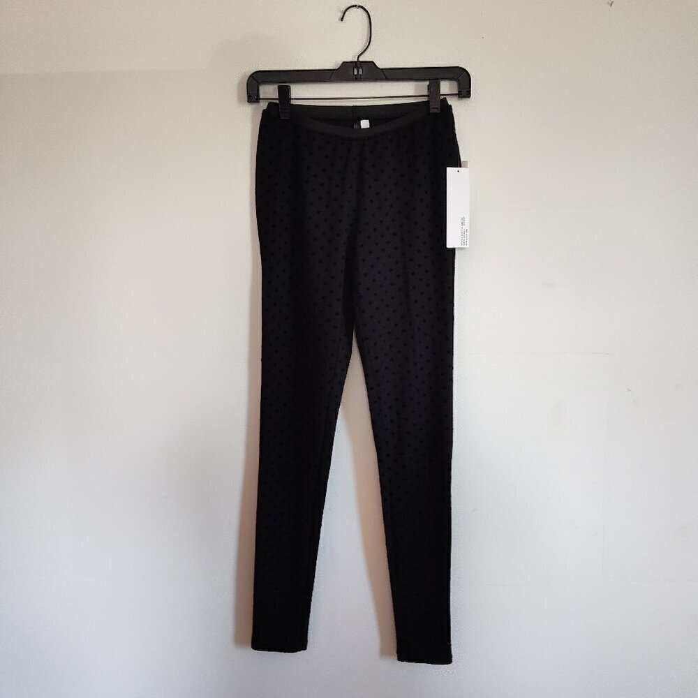 Ladies SZ XS Kensie Black Polka-Dot Leggings